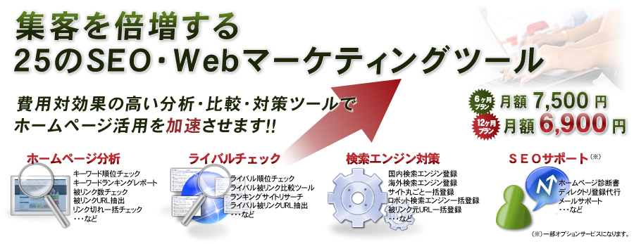月額6900円のSEO対策ツールでアクセスアップを