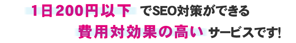 月額6000円以下 でSEO対策ができる費用対効果の高いサービスです！